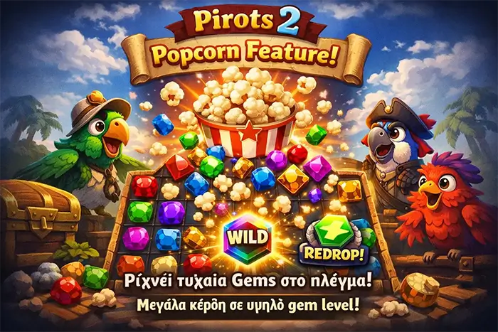 Pirots 2 Popcorn feature