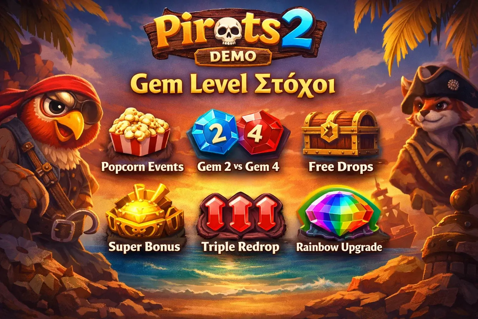 Pirots 2 demo gem level goals