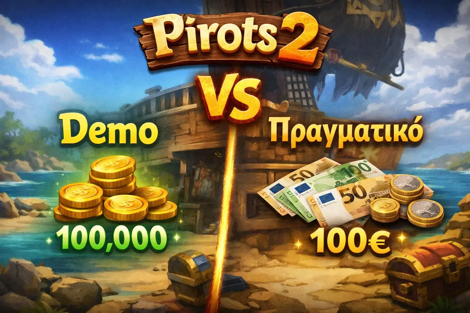 Pirots 2 demo vs real
